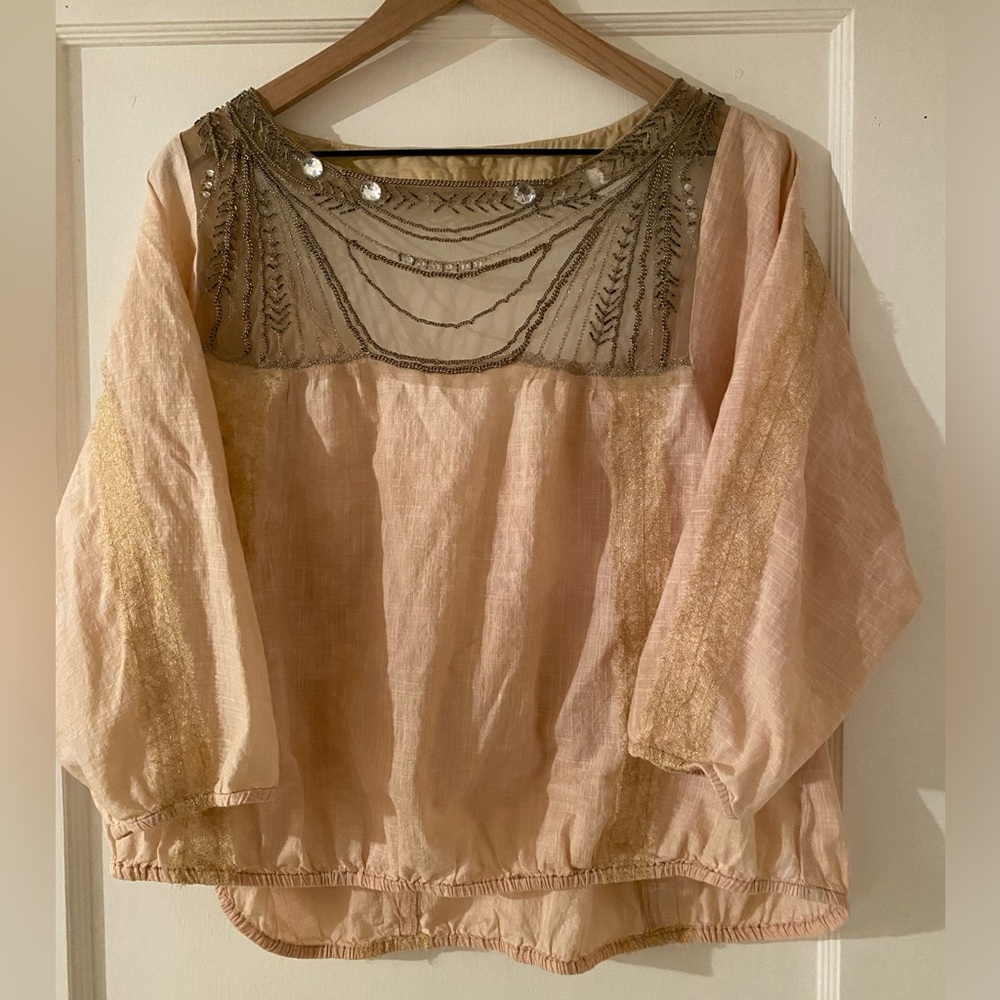 Free people linen crop top
